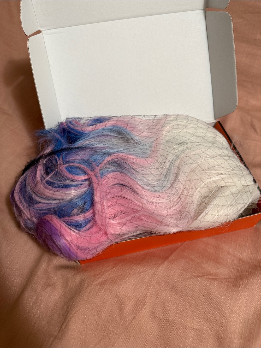 Halo Pastel Pink, Blue & White Ombre Synthetic Wig - Picture 3 of 6